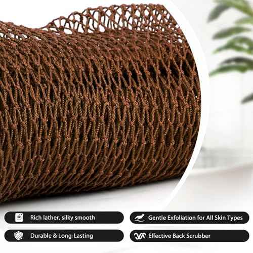 SubSahara African Net Sponge Authentic - 2 Pieces Exfoliating Scrubber for All Skin Types, Ideal for Face & Body Daily Use, Durable, Gentle Exfoliation (Green & Brown)