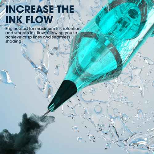 INKin Tattoo Cartridge Needles, Disposable Tattoo Needles #10 Bugpin 0.3mm Round Liner 14RL Cartridge Durable Needle Cartridges with Membrane for Tattoo Machine Tattoo Supplies 20Pcs (1014RL)