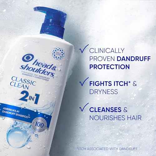 Head & Shoulders 2-in-1 Classic Clean Anti-Dandruff Shampoo & Conditioner Twin Pack, Paraben-Free, Color-Safe, Fresh Scent, 32.1 Fl Oz (Set of 2)