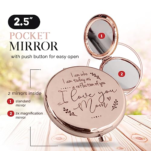 Mother of the Bride Gifts from Daughter, Compact Mirror, Mother of the Groom Gifts from Son, Sentimental Gifts for Mom, Birthday Gifts for Mom from Daughter, Personalized Gifts for Mom (RG)
