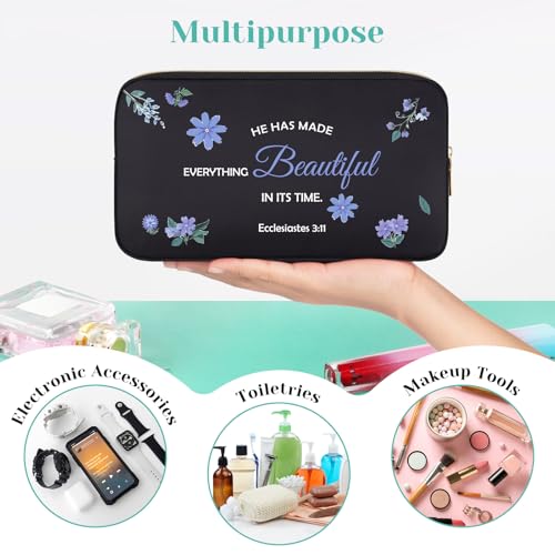 Inspirational Bible Verse Gifts Makeup Cosmetic Bag Christian Gifts for Women Sister Friend Religious Encouragement Gifts Spiritual Gifts Christmas Birthday Gifts for Women Mom Sister Friends