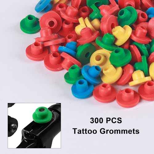 Tattoo Grommets - Autdor 300Pcs Tattoo Rubber Grommets Soft Silicone Tattoo Grommets Nipples for Tattoo Accessories Tattoo Supplies Parts