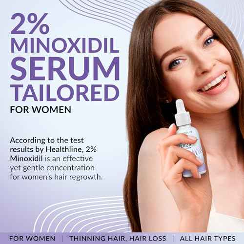 Minoxidil for Women 2% - Hair Growth Serum Women + Vitamin E, Ginseng, Ginger Extract, Biotin Hair Growth Serum - Hair Loss Regrowth & Thickening Treatment Helper
