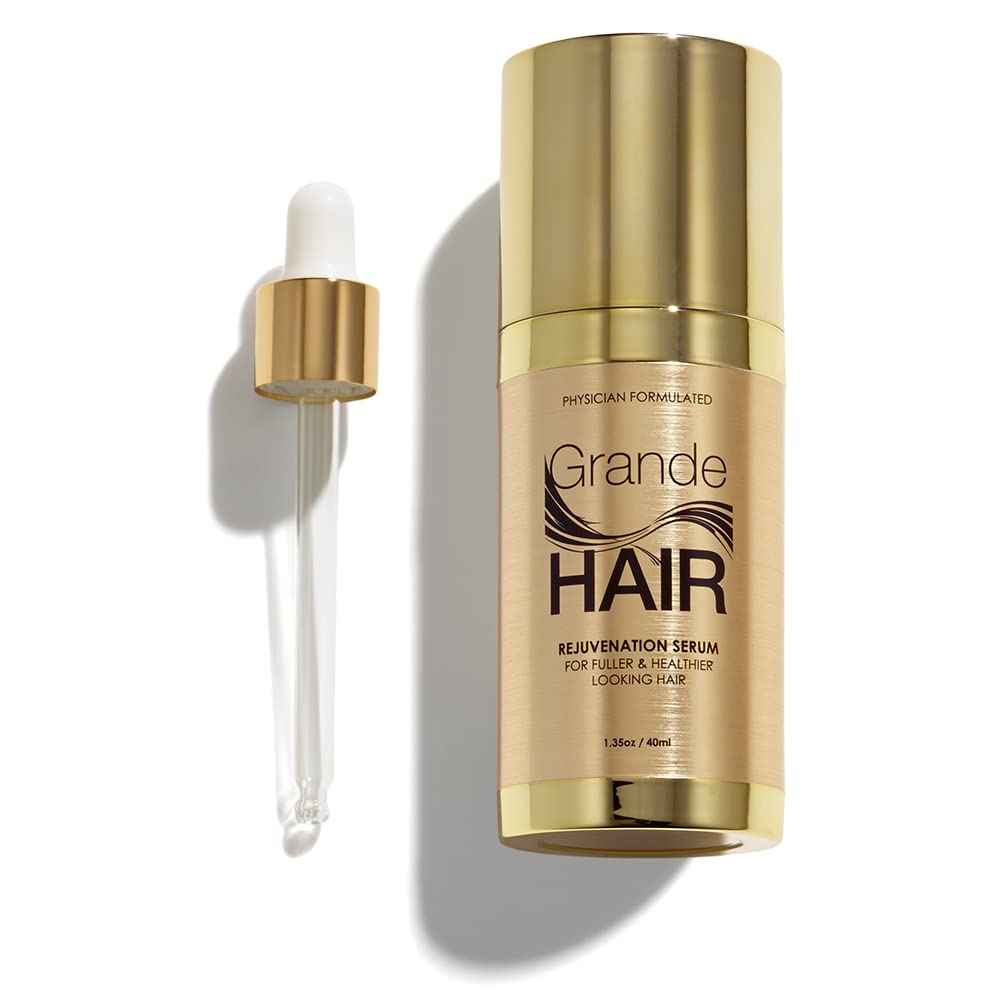 Grande Cosmetics GrandeHAIR Enhancing Hair Serum - for Men & Women, for Fuller & Thicker-Looking Hair in 8 weeks, Safe for Color-Treated Hair (40 mL)