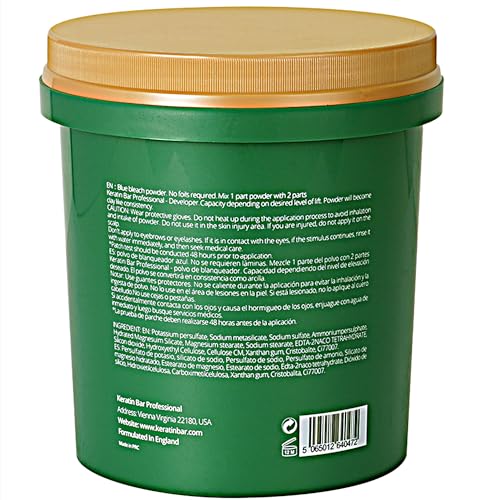 Professional Blue Bleaching Powder - Plex Technology - Lifts up to 9 Shades - Maximum Lifting Extra Strength Lightener Hair Highlights All Type & Highlighted Hair - Dust Free - 16.9 oz