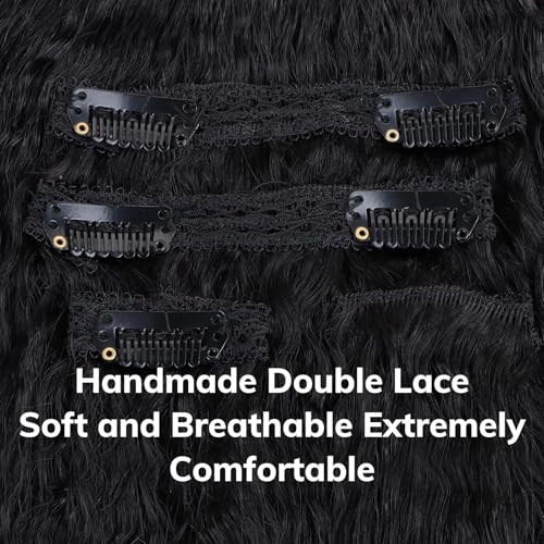 IDN BEAUTY Clip In Hair Extensions Real Human Hair, Straight 20 Inch 120g 7pcs Natural Black Real Virgin Human Hair Clip Ins Real Human Hair Black Women Thick Human Hair Clip In