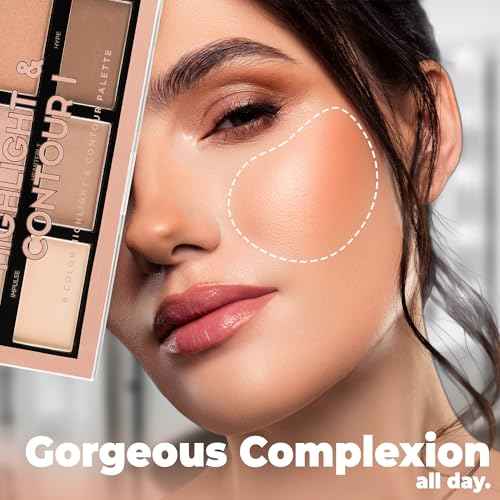 Profusion Cosmetics Highlight & Contour Palette ? Long-Wearing, Buildable Soft Powder for Sculpting & Defining, Blendable Formula for Light to Medium Skin (Light Medium)