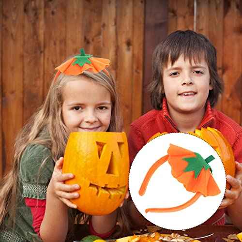 Pumpkin Headband: Halloween Pumpkin Hair Band Pumpkin Hat Headwear Elastic Pumpkin Hair Hoop for Halloween Costume Dress up Party Supplies, Orange