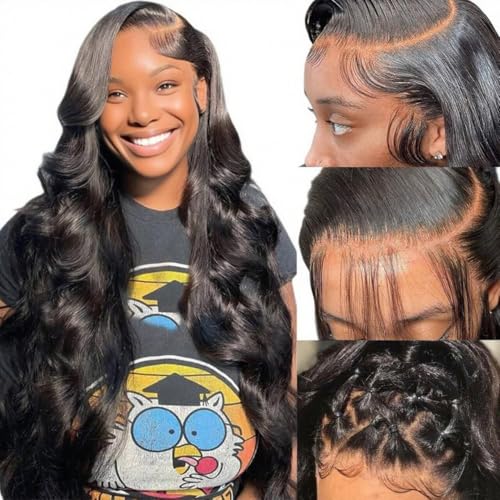 Body Wave Human Hair Wigs for Women Glueless HD Lace Front Wigs Human Hair Body Wave 180 Density Lace Frontal Wigs Human Hair Pre Plucked Body Wave 13x6 Lace wig 24 Inch