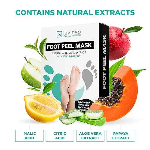 Lavinso Foot Peel Mask for Dry Cracked Feet ? 2 Pack Peeling Mask Removes Dead Skin and Calluses - Exfoliating for Soft Baby Feet, Original Scent