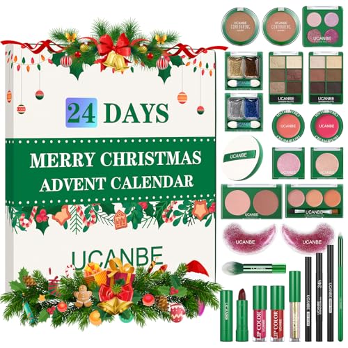 Makeup Advent Calendar 2025, 24 Days Christmas Makeup Gift Set for Adult Women & Teen Girls, UCANBE 2025 Xmas Countdown Calendar Beauty & Cosmetics Holiday Surprise Make Up Gift Kits for Women Full Kit