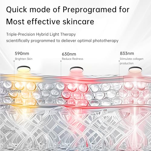 VYM Infrared Light Therapy Mask: High Power for Glowing Skin Ultra-Thin, Rechargeable Luxury - Black Bag