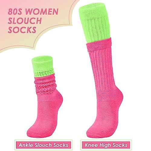 Zando Slouch Socks for Women - 80s 90s Knee High Scrunch Socks Soft Long Stacked Boot Sock Warm Winter Sock Daily Wear