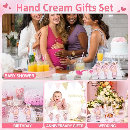60 Sets Baby Shower Hand Cream, Baby Shower Party Favors Gifts for Guests Bridal Shower, Wedding Hand Cream Gifts,Thank You Gifts,Travel Size Hand Lotion Bulk for Wedding (Pink Bear)