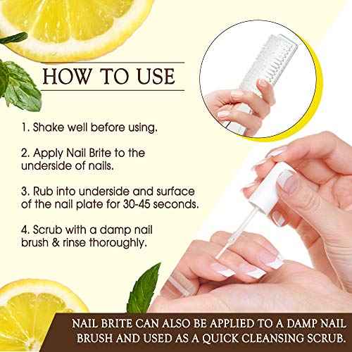 Gena Nail Brite Whitening Scrub with Brush, Cleans Conditions & Brightens Nails, 4 oz