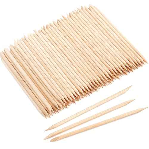 600 Pcs 4.5 Inch Orange Sticks for Nails Double Sided Multi-Use Wooden Cuticle Pusher Sticks Manicure Pedicure Tool Cuticle Sticks or Eyebrow Waxing Sticks for Facial Hair Removal