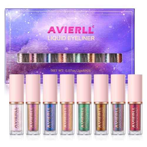 Glitter Liquid Eyeliner Set, 8 Colors, Long-lasting Waterproof Colorful Shimmering Glitter Liquid Eyeshadow, Easy To Apply, No Smudging, Fast-drying, Long-lasting Eye Makeup Gift Set (8pcs SET B)