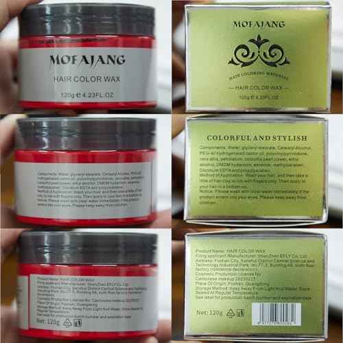 Kids Temporary Hair Color Wax, Natural Hair Strong Style Gel for Party, Cosplay, Masquerade etc. (Red)