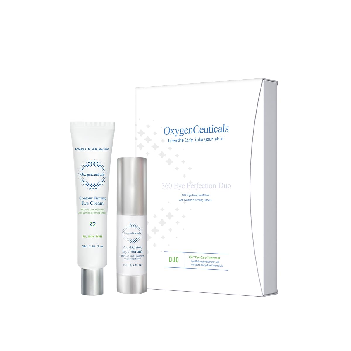 OxygenCeuticals 360 Eye Perfection Duo – Advanced Anti-Aging Eye Treatment Set, Visibly Reduce Dark Circles, Puffiness, Wrinkles, Fine Lines & Crow's Feet, for Women & Men