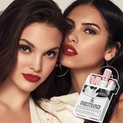 Charm Kiss 4 Colors Matte Lipstick Popular Set, Long Lasting 24 Hours Non-Sticky Velvet Lipstick