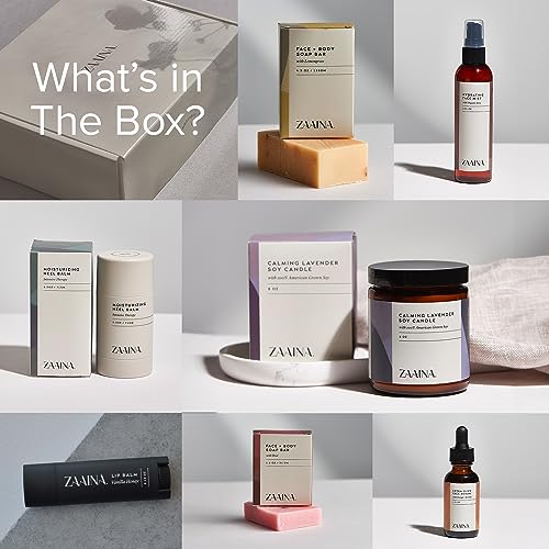 Birthday Gift Set for Women - Bath and Body Gift Set for Her, Relaxing Spa Kit Package, Self Care Gift Basket for Mom, Wife Friend Sister by ZAAINA (PREMIUM Birthday Spa Set w/ Candle)