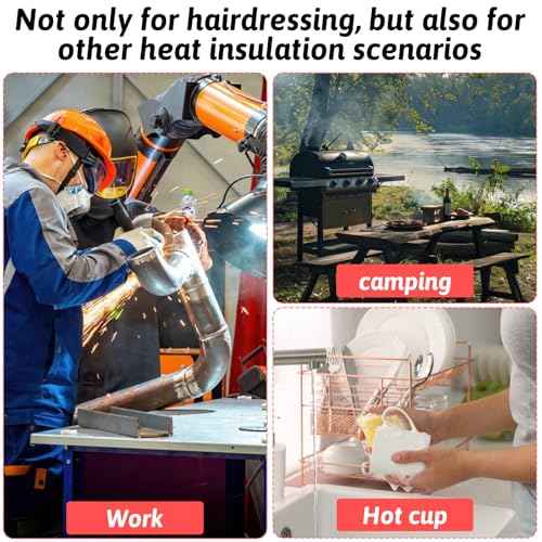 2pcs Heat Resistant Gloves for Hair Styling Curling Wand Professional 3 Finger Mittens Glove Iron Barber Glove Reusable Straightener Heat Protector Glove Curling Wand Flat Iron Hot Protection Gloves