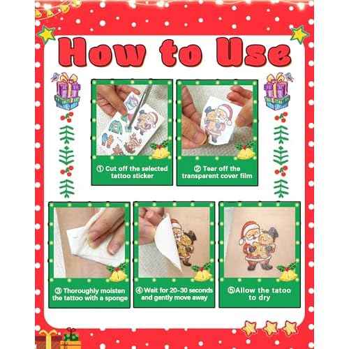 180 Styles Non-luminous Christmas Tattoos Party Favors for Kids, Christmas Goodie Bag Stocking Stuffers Temporary Tattoos, Christmas Classroom Gifts Treats Party Games Supplies for Kids Boys Girls