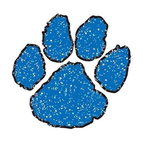 Anderson's 100-Piece Blue Glitter Paw Body Decal Set, Tattoos, Cheek Cheers, Fan Gear, Sports Fan Gear,School Spirit, Football Cheerleader Accessories, Homecoming