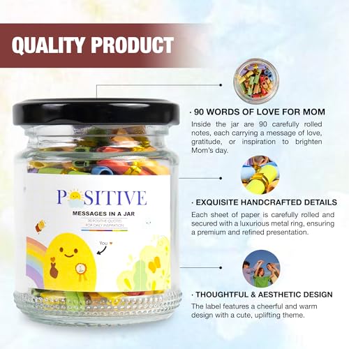 90+ Positive Messages with NFC Keychain, Unique Gifts for Women, Affirmation Cards, Positive Affirmations Cards, Stocking Stuffers Teens, Self Care Gift, Christmas Gifts For Women