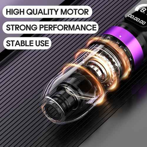 Tattoo Gun Kit Complete Tattoo Machine Kit 7 Strokes Length with 2 Batteries 2300mAh Power Supply 11pcs Tattoo Inks 20 Pcs Tattoo Cartridge Needles for Artist and Beginner