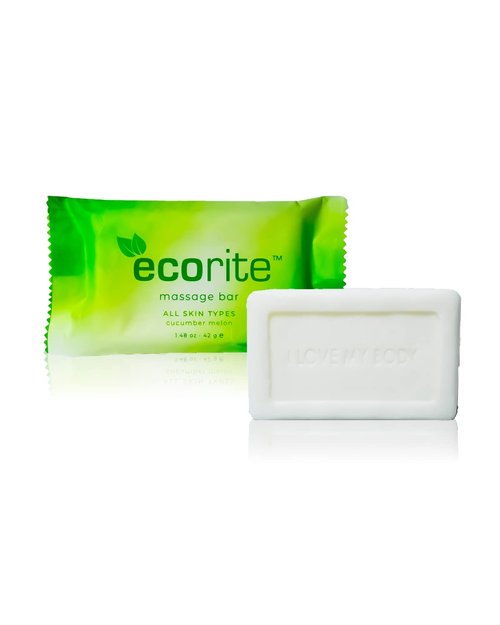 Ecorite Cucumber-Melon 1.5 oz Massage Bar (Pack of 288) - Travel Size Vacation Rental and Hotel Amenities