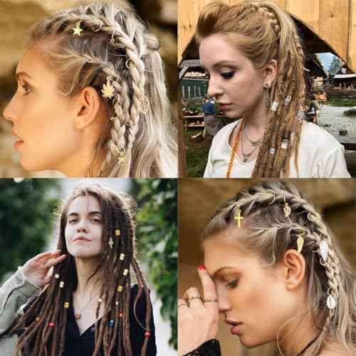 189 Pieces of Dreadlock Jewelry, Beads for Hair Braids, Hair Jewelry for Braids, Metal and Gold Braid Rings, Cuffs, and Clips for Men Women
