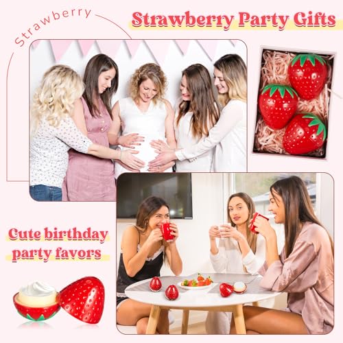 12 Pcs Strawberry Hand Cream Gifts Set for Women, Funny Fruit Hand Cream Gift for Baby Shower, Birthday Day, Fall Holiday Party, Bridal Shower Favors, Bridesmaid Gifts and Wedding Favors Party Supply