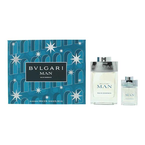 Bvlgari Man Rain Essence for Men - 2 Pc Gift Set 3.3oz EDP Spray, 0.5oz EDP Spray