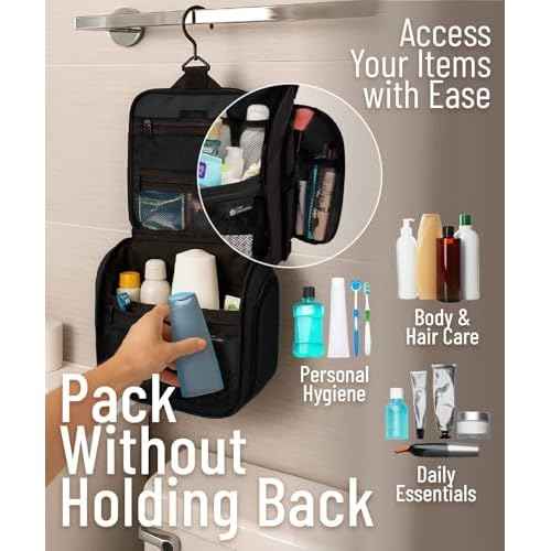 DD D&D Wanderlust D&D Hanging Travel Toiletry Bag for Men and Women ? Cosmetics, Makeup and Toiletries Organizer Kit with 10 Compartments