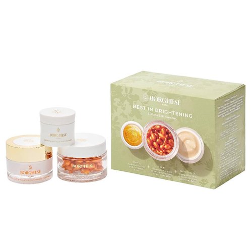 Borghese 3-Piece Best in Brightening Gift Set - Includes Firming Mask, Vitamin C Serum Capsules & Vitamin E Face Cream, Anti Aging Skin Care Set