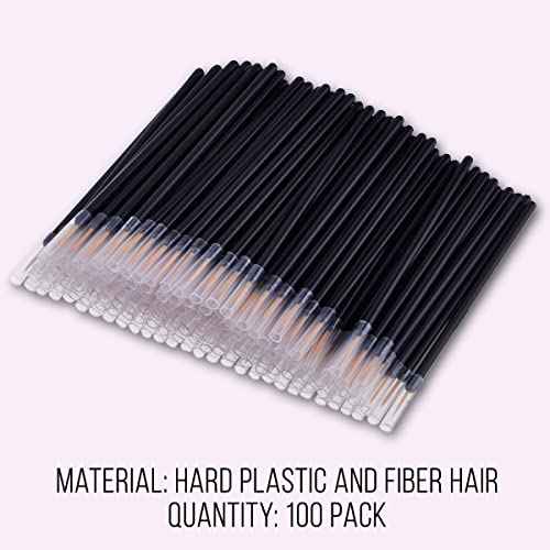 KINGMAS 100 Pack Eyeliner Brush, Disposable Ultra-fine Point Eyeliner Applicator Cosmetic Eye Wands Eye Liner Makeup Tool