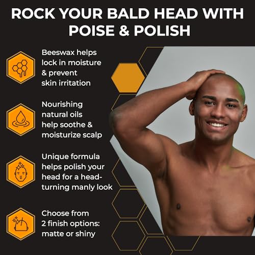 Sweet Comb Chicago Bald Head Polish: Mens Aftershave Polish for Men, Waterproof Moisturizer for Bald Heads, Great for Father's Day, Christmas, Holiday, (2.0 oz) Travel Size