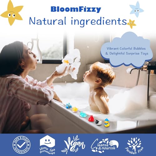 30 Kids Bath Bombs with Surprise Inside ? Gift Set with 30 Unique Land & Sea Animal Toys, Fun, Educational, and Child-Safe Natural Bath Bombs with Toys, Great Gift for Kids¡¯ Birthdays & Christmas