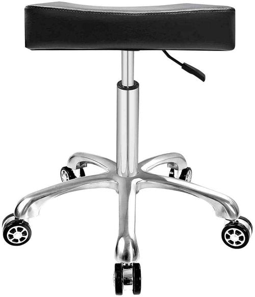 Antlu Adjustable Rolling Swivel Stool Chair for Massage Office Tattoo Kitchen, Work Heavy Duty Hydraulic Stool with Wheels (Black)