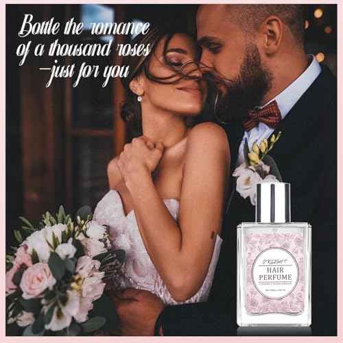 Hair Perfume for Women, Pheromones Perfumes Oil & Hair Shine Body Spray With Long-Lasting Rose Floral Fragrance, Nourishing & Hydrating Portable Daily Rose Body Mist, Light Perfume Gift for Women 50ML