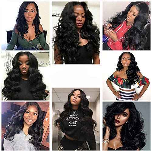 12A Human Hair Bundles 18 20 22 Inch Body Wave Bundles Human Hair, hair extensions real human hair Natural Black Wavy Human Hair Extensions 1B Bundles for Women(body 18 20 22)