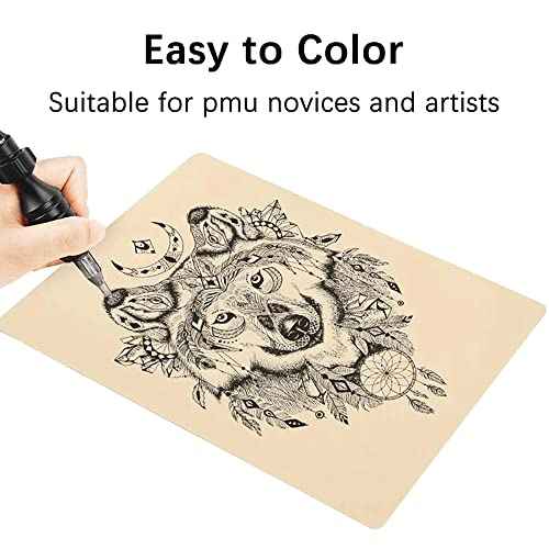 10 Pcs Blank Tattoo Skin Practice, Fake Skin Double Sides 8x6in Tattooing Microblading Eyebrow Practice Skin Kit Tattoo Supplies for Tattoo Beginners and Experienced Tattoo Artists(10pcs)