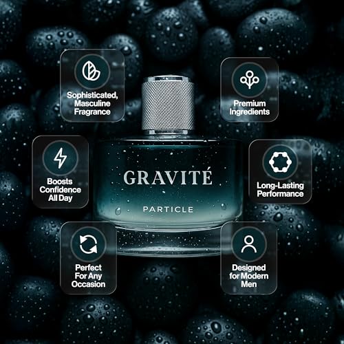 Particle Gravit? Cologne Spray for Men, Long Lasting Fresh Scent, Men's Perfume Woody Citrus Fragrance, Notes of Pepper, Rosemary, Grapefruit, Cedar, Cashmere & Musk, 3.38 FL OZ Bottle