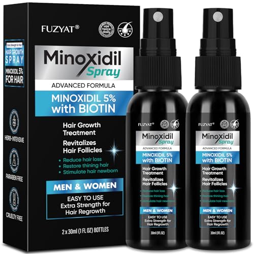 5% Minoxidil for Men Hair, Minoxidil for Women Hair Growth, Minoxidil Hair Growth Spray 2PCS.