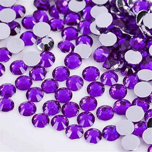 3000 Pieces SS12 3mm Flatback Rhinestones Clear Glass Round Gems Crystals for Nail Art DIY Crafts Clothes Shoes Bags £¨Dark Purple£©