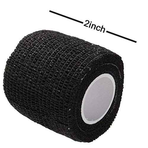 Tattoo Grip Cover Wrap - Romlon 6pcs Disposable Cohesive Tattoo Grip Wrap Self Bandage Wrap Elastic Tattoo Grip Tape Tube for Tattoo Machine Tattoo Grip Accessories Sports Tape Cover