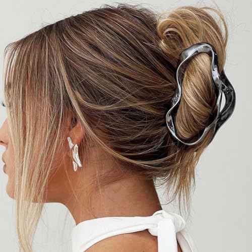BARTOSI Metal Claw Clips Gold Hair Clips Large Hair Claw Clip for Thick Hair Fashion Hair Accessories for Women and Girls (Pack of 3)