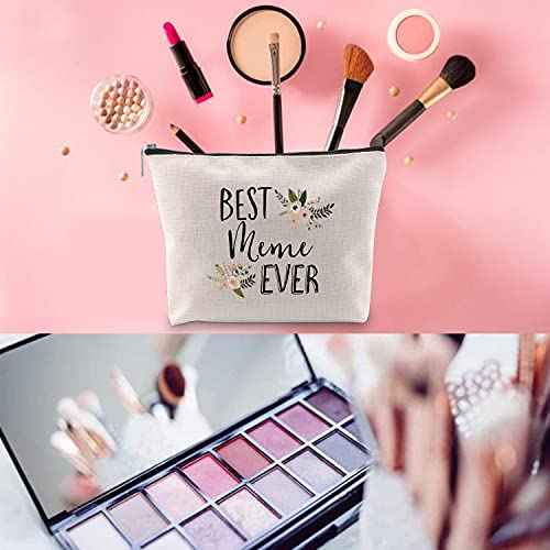 WCGXKO Best Meme Ever Grandma Gift Meme Gift Zipper Makeup Bags Travel Waterproof Toiletry Bag Accessories (Best Meme)