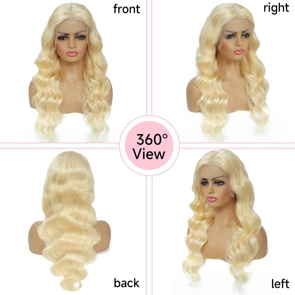 Loyom 613 Lace Front Wig Human Hair 30 Inch 13x6 Transparent Lace 12A Blonde Glueless Lace Front Wigs Human Hair 613 Body Wave Lace Front Wig Human Hair 613 HD Lace Frontal Wigs 200 Density